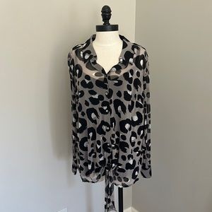 Animal print chiffon blouse with camisole size 2X